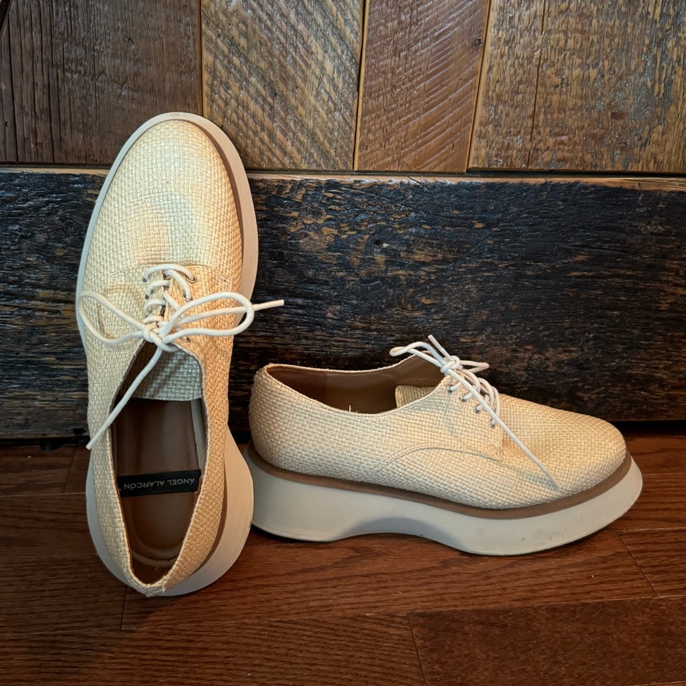 Angel Alarcon lace wedge loafers